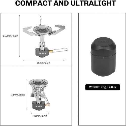  Fire Maple Buzz Portable Single Burner Backpacking Stove Compact Mini Propane Camping Gas Stoves Ultralight and Foldable Outdoor Cooking Gear 10578BTU/h 2.6oz Idear for Trekking Hi