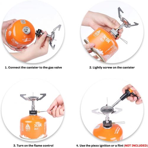  Fire Maple Buzz Portable Single Burner Backpacking Stove Compact Mini Propane Camping Gas Stoves Ultralight and Foldable Outdoor Cooking Gear 10578BTU/h 2.6oz Idear for Trekking Hi