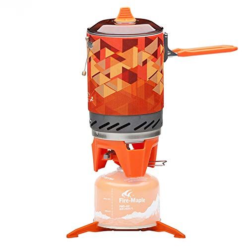  Fire-Maple Fixed-Star 2 Personal Cooking System Stove w/Electric Ignition, Pot Support & Propane/Butane Canister Stand | Jet Burner/Pot System for Backpacking, Camping, Hiking, Eme