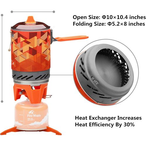  Fire-Maple Fixed-Star 2 Personal Cooking System Stove w/Electric Ignition, Pot Support & Propane/Butane Canister Stand | Jet Burner/Pot System for Backpacking, Camping, Hiking, Eme