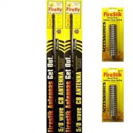 FireStik LOT of 2 Firestik FL4-B 4 Firefly CB Radio Antenna and SS-3H Springs