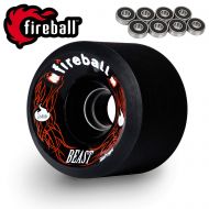 Fireball Skate Fireball Beast 76mm Longboard Skateboard Wheels (Set of 4 Wheels) with Bearings