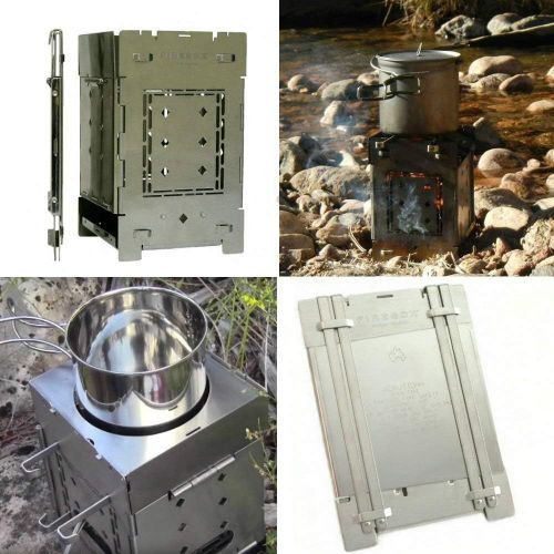  Firebox Bushcraft Camp Stove Kit - Wood Burning/Multi Fuel - Collapsible/Folding - Portable Campfire - Model Gen 2 5 inch / G2-5 Stainless Steel Camping Stove