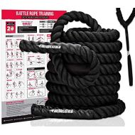 FireBreather Training Battle Ropes & Anchor KIT. Full Body Workout Equipment to Lose Fat & Boost Strength. Fast & Efficient Training in Less Than 20 Minutes. Premium 1.5 Inch Heavy Rope in 30, 40 & 50 F