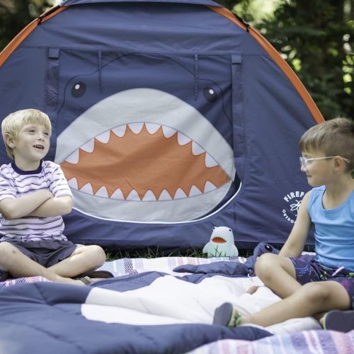  Firefly! Outdoor Gear Finn The Shark Kids Camping Combo (One-Room Tent, Sleeping Bag, Lantern