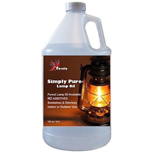  Firefly Kosher Paraffin Lamp Oil - 1 Gallon - Odorless & Smokeless - Simply Pure - Ultra Clean Burning Liquid Paraffin Fuel