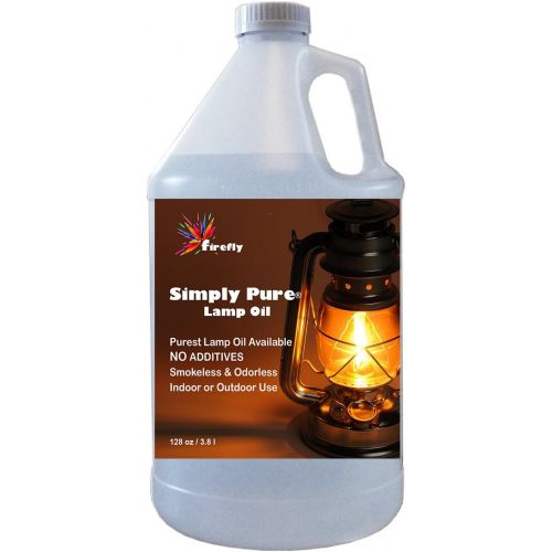  Firefly Kosher Paraffin Lamp Oil - 1 Gallon - Odorless & Smokeless - Simply Pure - Ultra Clean Burning Liquid Paraffin Fuel