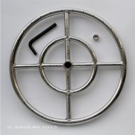 Fireplace Glass San Diego Fire Pit Ring, 15 Round Stainless Steel Burner Ring