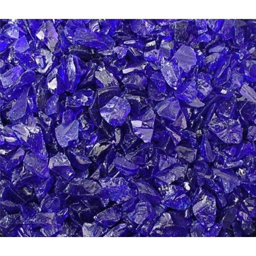  Fireplace Glass San Diego Fire Pit Glass Rocks, ~38-12 COBALT BLUE, 40 LBS