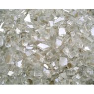 Fireplace Glass San Diego Fireglass Fireplace Fire Pit Glass, ~14 Platinum Reflective, 20 LBS