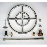 Fireplace Glass San Diego Fire Pit Ring, 12 Diameter Stainless Steel Burner Ring Kit with Connectors