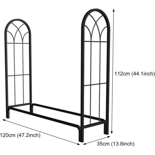  Fireplace screen LXLA Firewood Log Storage Racks, Fireplace Log Holders with Black Finish Coating, Heavy Duty Wood Stand for Kindling? Fireplace? /? Stove? / ?Fire? Pit (Size : M 47.2 x 1