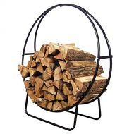 fireplace screen LXLA Steel Tubular Log Rack, Heavy Duty Firewood Hoop, Indoor Outdoor Kindling Holder, Wood Stacker Stand Stove Accessories Tools (Black)