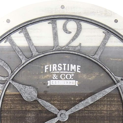  FirsTime 99687 Shabby Wood Wall Clock, Gray