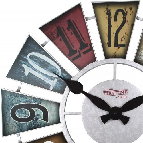  FirsTime 99681 Numeral Windmill Wall Clock, Multicolor