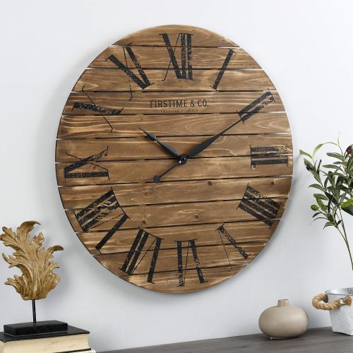  FirsTime 10066 Shiplap Wall Clock, White