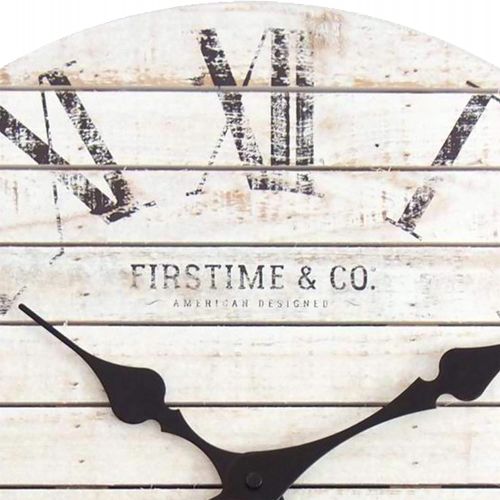  FirsTime 10066 Shiplap Wall Clock, White