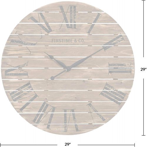  FirsTime 10066 Shiplap Wall Clock, White