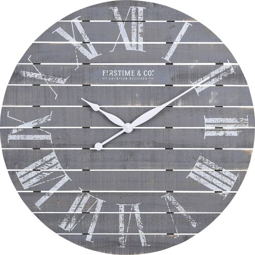  FirsTime 10066 Shiplap Wall Clock, White