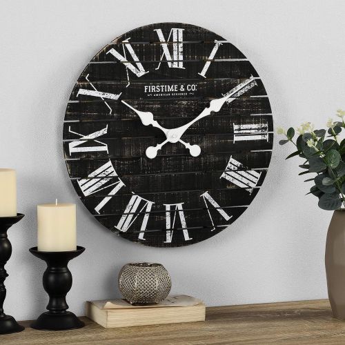  FirsTime 10066 Shiplap Wall Clock, White