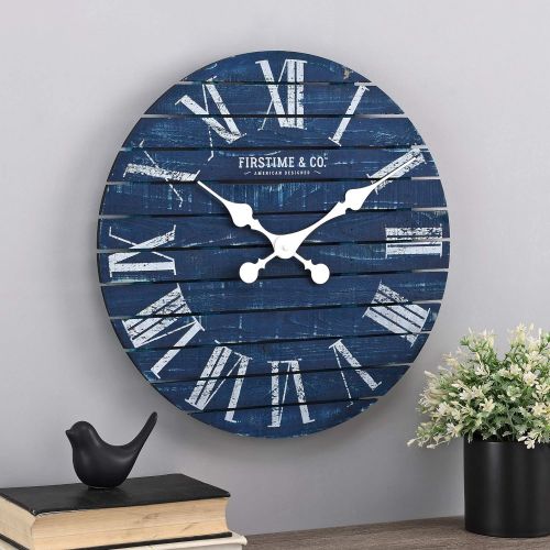  FirsTime 10066 Shiplap Wall Clock, White