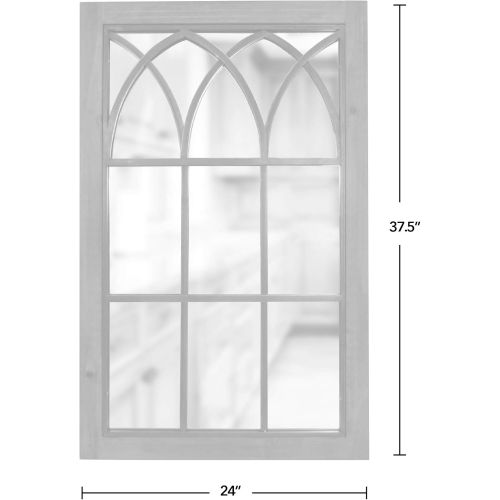  FirsTime & Co. Grandview Arched Window Mirror, 37.5H x 24W, Weathered Brown