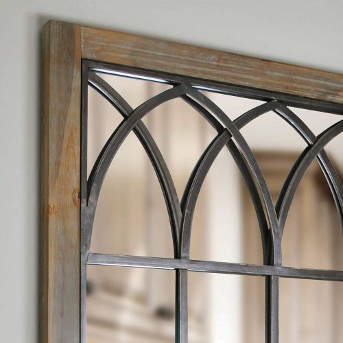  FirsTime & Co. Grandview Arched Window Mirror, 37.5H x 24W, Weathered Brown