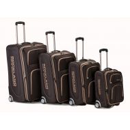 First Rockland Luggage Varsity Polo Equipment 4 Piece Luggage Set, Brown, One Size