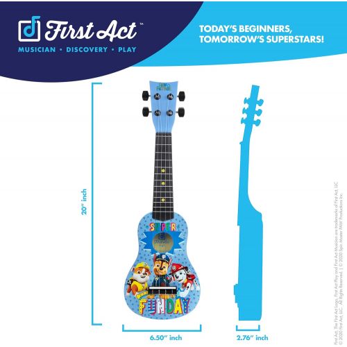  [아마존베스트]First Act Paw Patrol Toy Ukulele, 20 Inch - with Nylon Strings, Tuning Gears  Ukulele for Beginners, Musical Instruments for Toddlers - Features Chase, Marshall, and Rubble