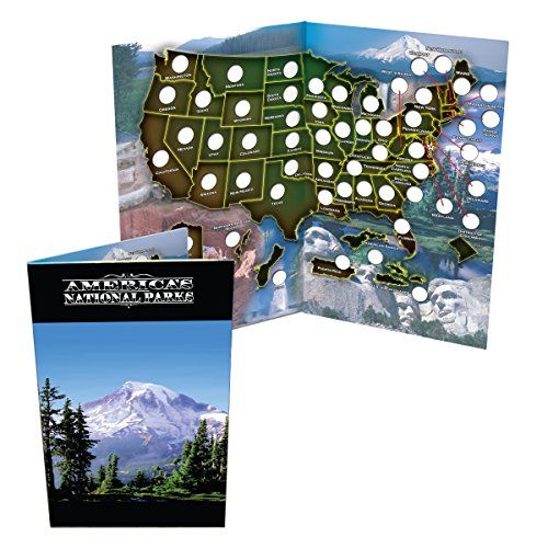  [아마존베스트]First Commemorative Mint National Park Quarter Collection Book Folder Map