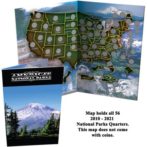  [아마존베스트]First Commemorative Mint National Park Quarter Collection Book Folder Map