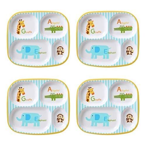  First Design Global Safari Animal Kids Plate Set, Large, Multicolor