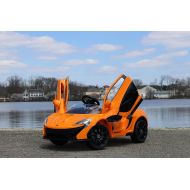 First Drive Mclaren P1 Red 12v Kids Cars - Dual Motor Electric Power Ride On Car with Remote, MP3, Aux Cord, Led Headlights, and Premium Wheels