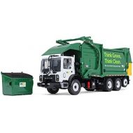 First Gear 134 scale Diecast Collectible Waste Management Mack TerraPro with CNG Front Loader with Trash Bin (#10-4006)