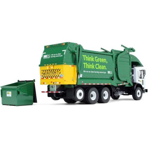  First Gear 134 scale Diecast Collectible Waste Management Mack TerraPro with CNG Front Loader with Trash Bin (#10-4006)