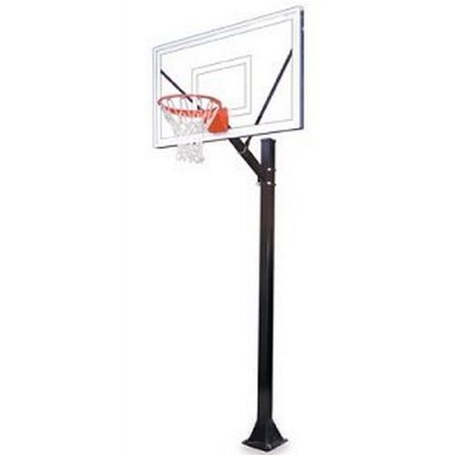  First Team Sport III-BP Steel-Acrylic In Ground Fixed Height Basketball System44; Black