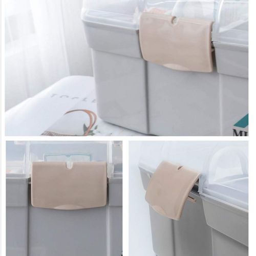  First aid kit LCSHAN Household Plastic Layered Medicine Box Children Multifunctional Storage Box (Color : Gray, Size : L)