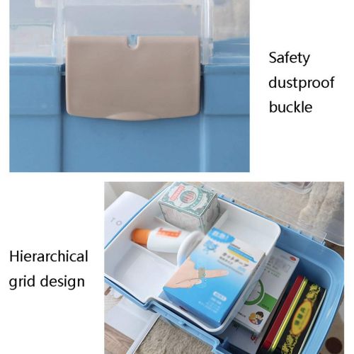  First aid kit LCSHAN Household Plastic Layered Medicine Box Children Multifunctional Storage Box (Color : Gray, Size : L)