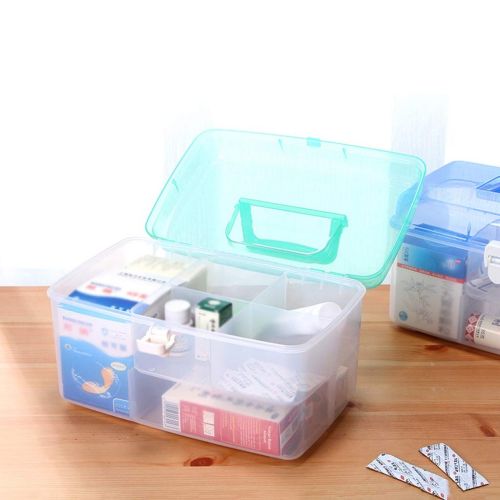  First aid kit LCSHAN Plastic Household Medicine Box Family Should Be Emergency Storage Portable (Color : Green)
