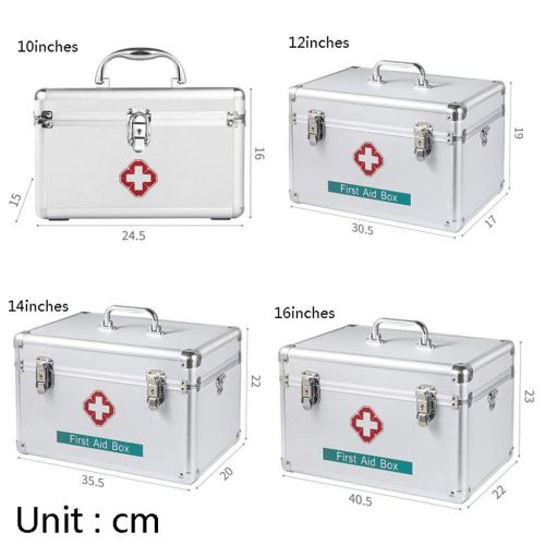  First aid kit LCSHAN Household Medicine Box Family Should Be Emergency Storage Portable Aluminum Alloy (Size : 14 inches)