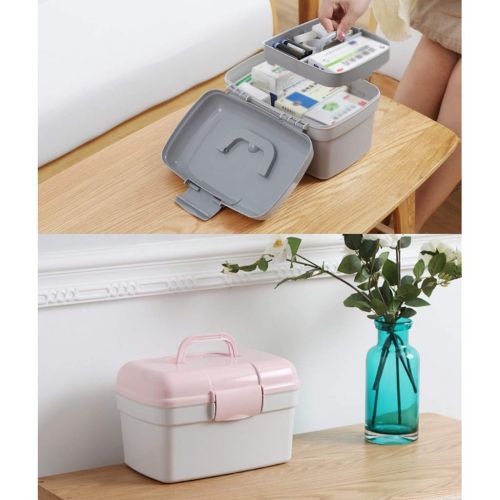  First aid kit LCSHAN Convenient Household Medicine Box Ultra-Light Portable Emergency Storage Box (Color : Gray)