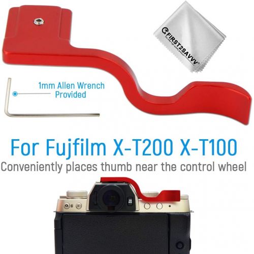  First2savvv Metal Thumbs Up Grip Thumbs Up Grip Hand Grip Compatible with Camera Fujifilm X-T200 X-T100 (red)