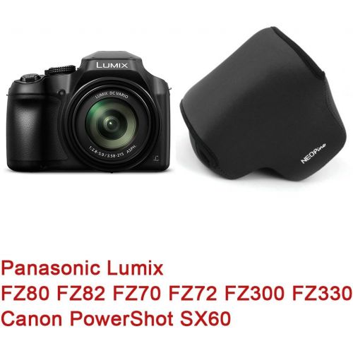  First2savvv Neoprene Camera Case Bag for Fuji Fujifilm X-T3 XT3 18-55mm Lens,Panasonic Lumix FZ80 FZ82 FZ85 FZ70 FZ72 FZ60 FZ62 FZ40 FZ 20 FZ300 FZ330 FZ200 FZ100 FZ150 Canon PowerShot SX70 SX