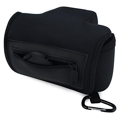  First2savvv QSL-SLRS-01 black Neoprene Camera Case Bag for Nikon D3400 D3200 D3300 D5100 Canon Eos 450D 500D 700D 1100D 1200D with 18-55mm Lens ,Sony A7R A7 Mark II M2 with 24-70 L