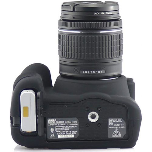  First2savvv Soft Silicone Armor Skin Rubber Protective Camera Case for Nikon D3400 TJ-D3400-GJ-Black
