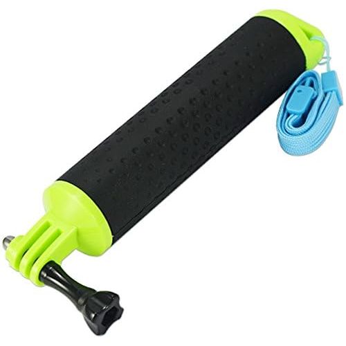  First2savvv GO-FLB-D06 Green Waterproof Floating Hand Grip (Diving Monopod & Selfie Stick) Compatible with GoPro Hero 4 Session, Hero 6 5 2 3 3+ 4 Xiaoming Ying SJ4000 SJ5000