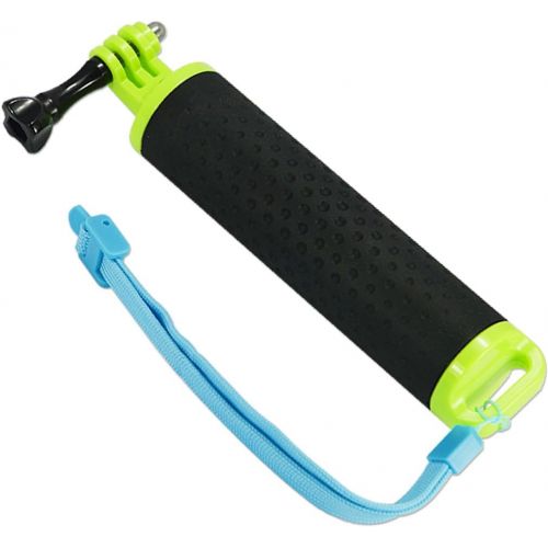  First2savvv GO-FLB-D06 Green Waterproof Floating Hand Grip (Diving Monopod & Selfie Stick) Compatible with GoPro Hero 4 Session, Hero 6 5 2 3 3+ 4 Xiaoming Ying SJ4000 SJ5000 + Spa