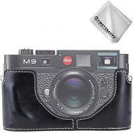 First2savvv Leather Half Camera Case Bag Cover base for Leica M9. M8.M-E + Cleaning cloth XJPT-LeicaM9-D01