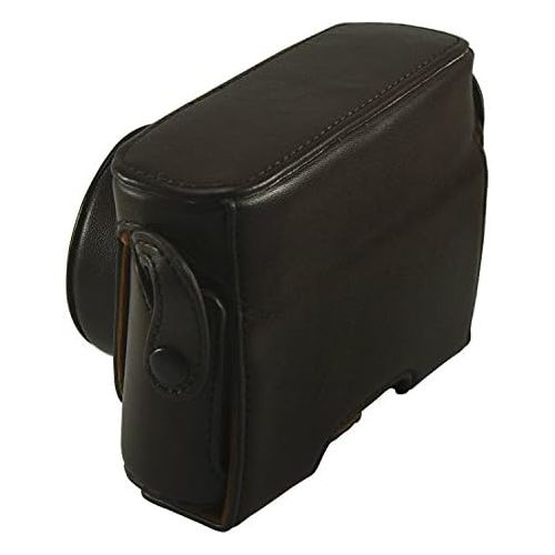  First2savvv XJPT-X10-10 dark brown full body Precise Fit PU leather digital camera case bag cover with shoulder strap for Fuji Fujifilm FinePix X10 X20 + SD CARD READER