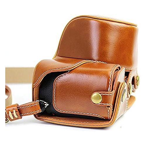  First2savvv Full Body Precise Fit PU Leather Digital Camera case Bag Cover with Should Strap for Sony Alpha 6400 6300 A6400 A6300 ILCE6400 ILCE6300 with 16-50mm Lens XJD-A6400-HD09
